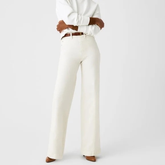 Spanx Seamed Front Wide Leg Jeans 20465R High Rise Pull-On Shaping Denim‎ Medium - Picture 9 of 9